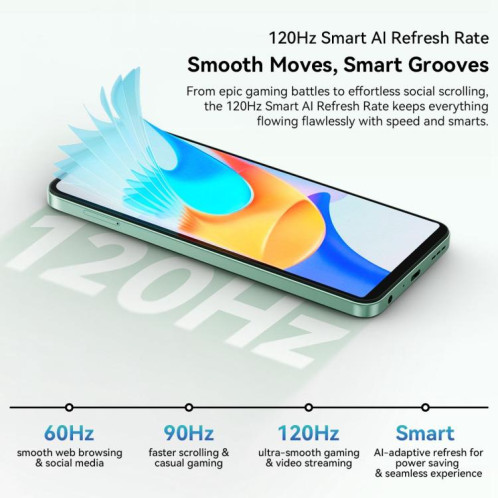 Blackview SHARK 6 5G, 4 Go + 128 Go, écran 6,88 pouces, Android 15, processeur Unisoc UMS9620 T8100 Octa Core, réseau : 5G, NFC, OTG (vert) SB926G405-033